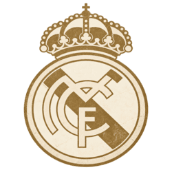 Real Madrid Vintage Retro Logo Real Madrid White Monochrome Logo